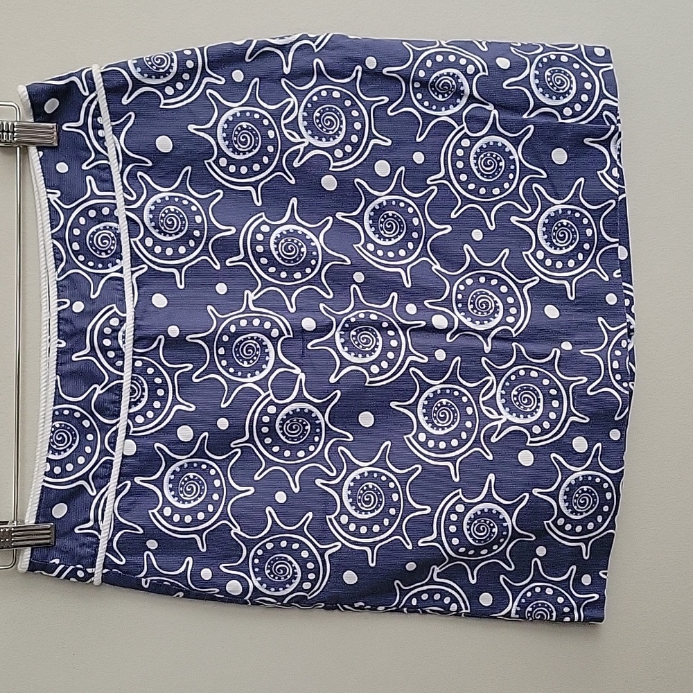 Vineyard Vines Blue and White Seashell Pencil Mini Skirt Size 2